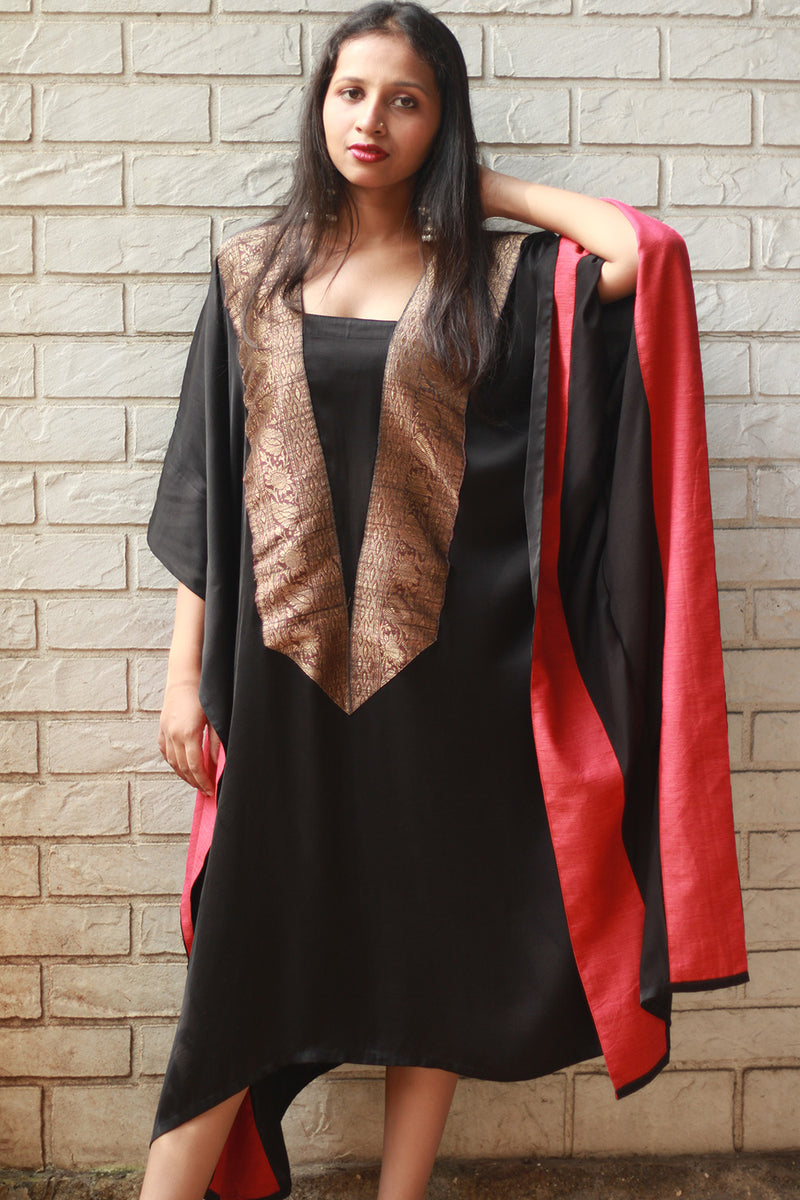 Banarasi Sitaara | Modal Silk Kaftan | Noir