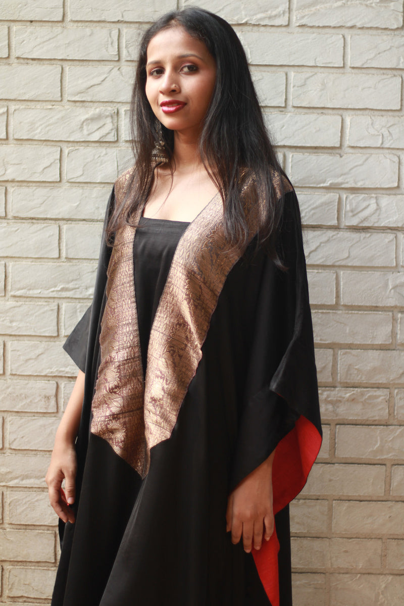Banarasi Sitaara | Modal Silk Kaftan | Noir