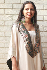 Banarasi Sitaara | Modal Silk Kaftan | Ivory
