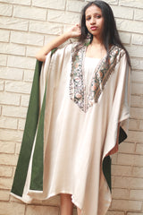 Banarasi Sitaara | Modal Silk Kaftan | Ivory
