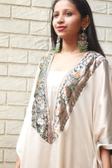 Banarasi Sitaara | Modal Silk Kaftan | Ivory