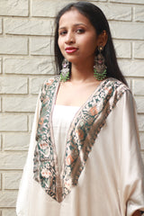 Banarasi Sitaara | Modal Silk Kaftan | Ivory