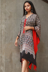 Banjara Sitaara | Modal Silk Kaftan | Noir Prakriti Ajrakh
