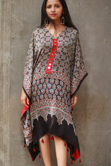 Banjara Sitaara | Modal Silk Kaftan | Noir Prakriti Ajrakh
