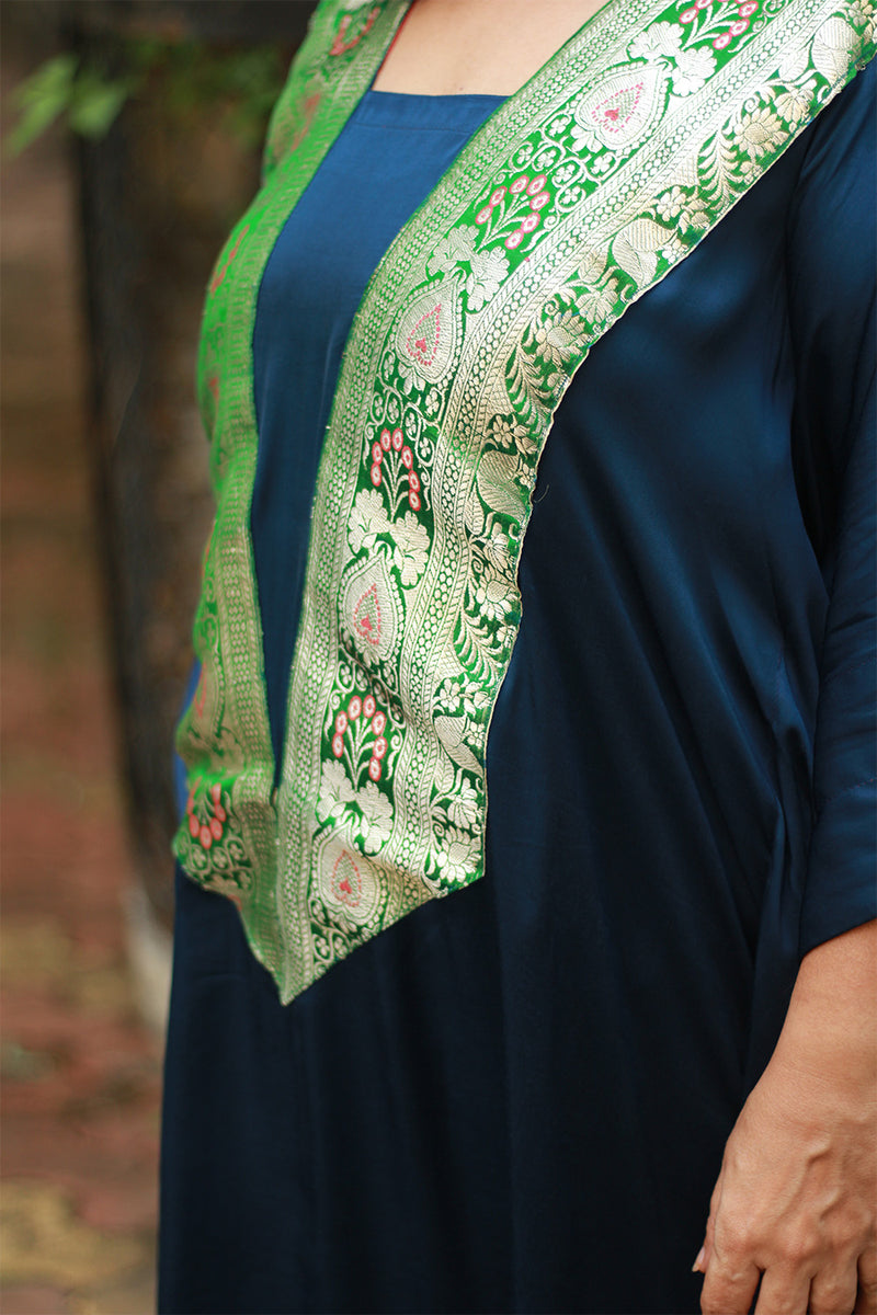Banarasi Sitaara | Modal Silk Kaftan | Blue