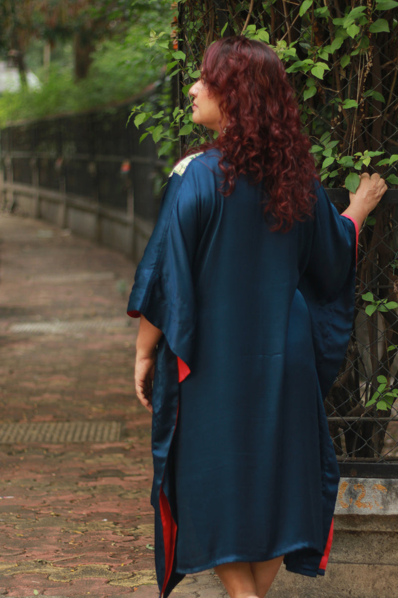 Banarasi Sitaara | Modal Silk Kaftan | Blue