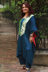 Banarasi Sitaara | Modal Silk Kaftan | Blue