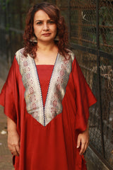 Banarasi Sitaara | Modal Silk Kaftan | Rouge