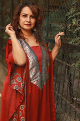 Banarasi Sitaara | Modal Silk Kaftan | Rouge