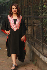 Banarasi Sitaara | Modal Silk Kaftan | Noir