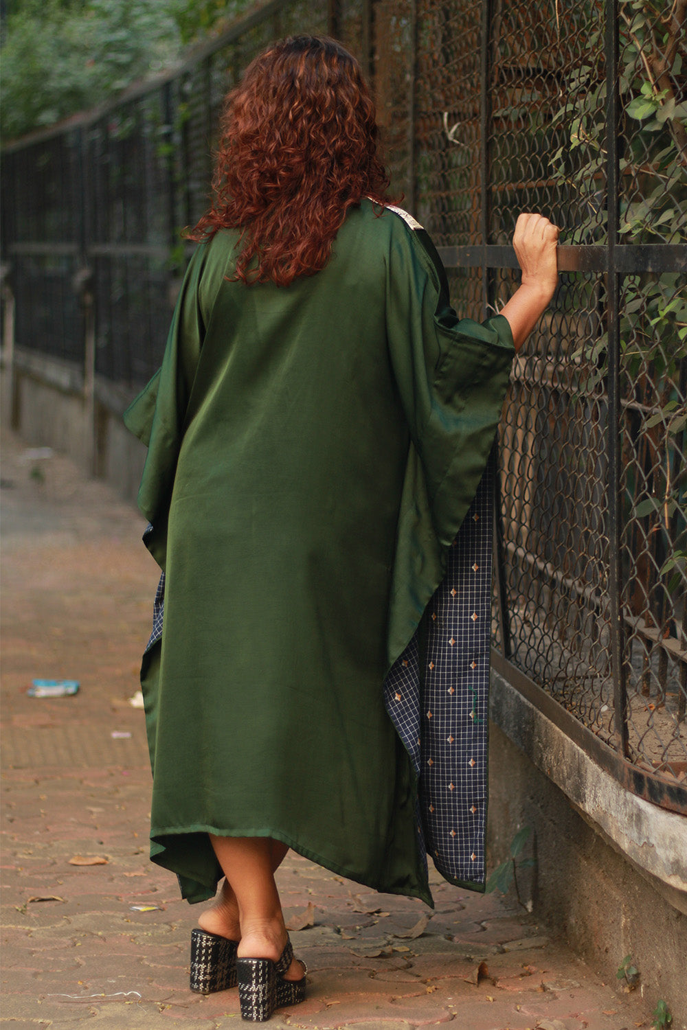 Banarasi Sitaara | Modal Silk Kaftan | Green