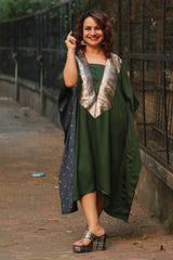 Banarasi Sitaara | Modal Silk Kaftan | Green