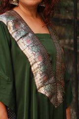 Banarasi Sitaara | Modal Silk Kaftan | Green