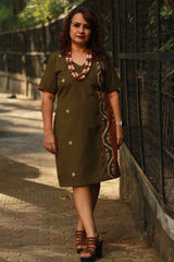 Cherry Fig | Short Dress | Olive Green