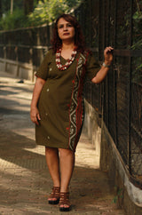 Cherry Fig | Short Dress | Olive Green