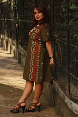 Cherry Fig | Short Dress | Olive Green