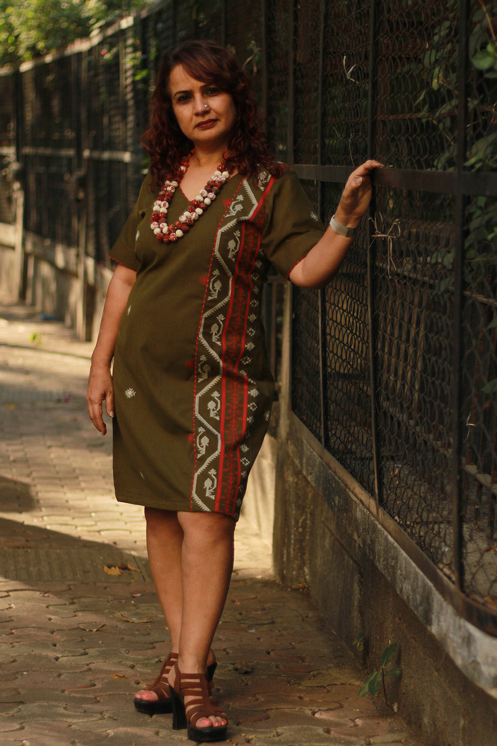 Cherry Fig | Short Dress | Olive Green