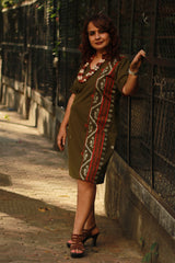 Cherry Fig | Short Dress | Olive Green