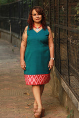 Cherry Fig | Sleeveless Short Dress | Teal