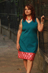 Cherry Fig | Sleeveless Short Dress | Teal