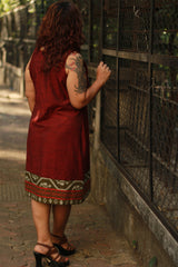 Cherry Fig | Sleeveless Short Dress | Maroon