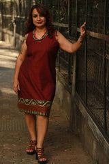 Cherry Fig | Sleeveless Short Dress | Maroon