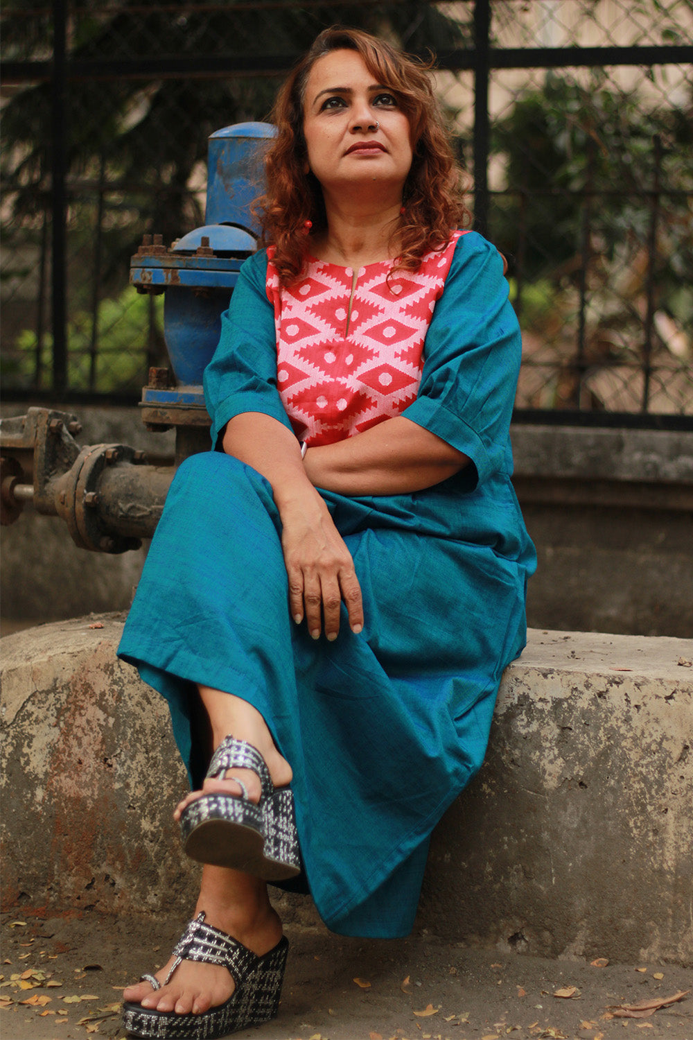 Cherry Fig | Long Dress | Teal