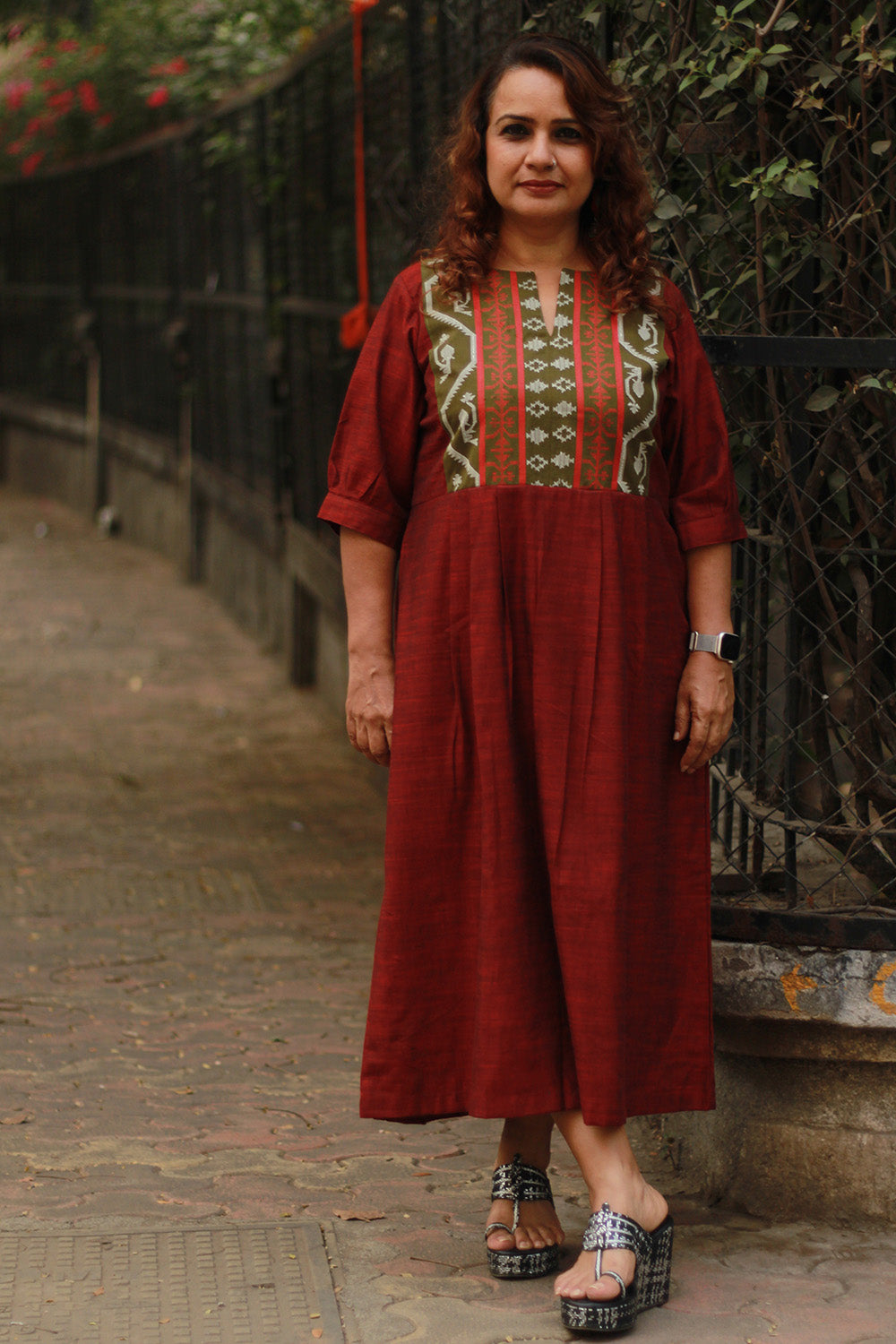 Cherry Fig | Long Dress | Maroon