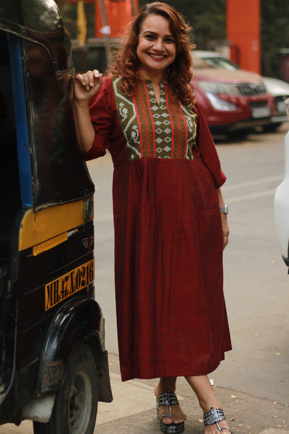 Cherry Fig | Long Dress | Maroon