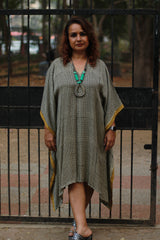 Sitaara | Modal Silk Kaftan | Black & White Checks