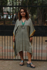 Sitaara | Modal Silk Kaftan | Black & White Checks