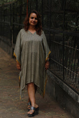 Sitaara | Modal Silk Kaftan | Black & White Checks