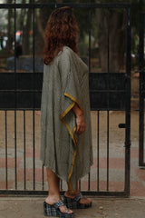 Sitaara | Modal Silk Kaftan | Black & White Checks