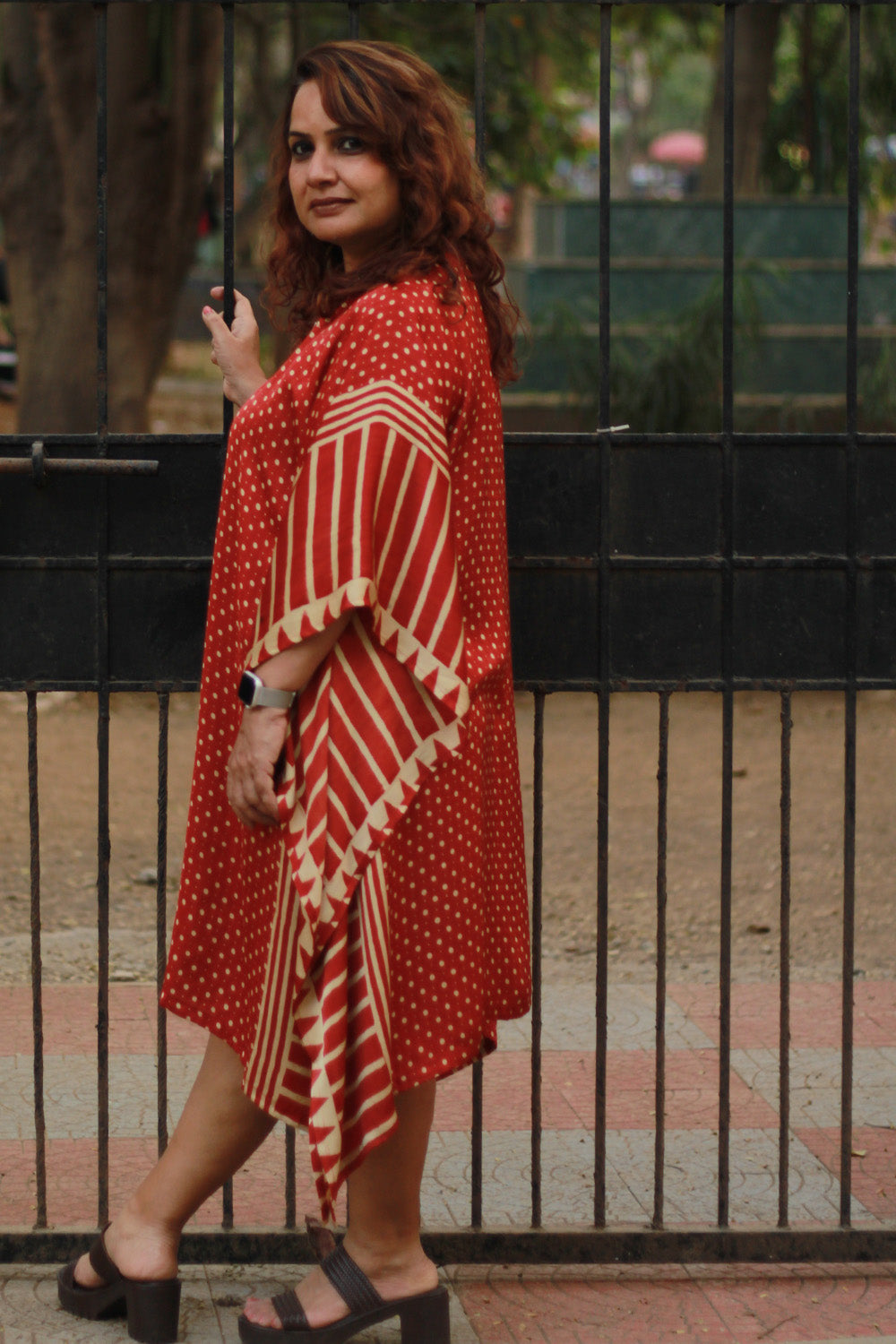 Sitaara | Modal Silk Kaftan | Rouge Polka