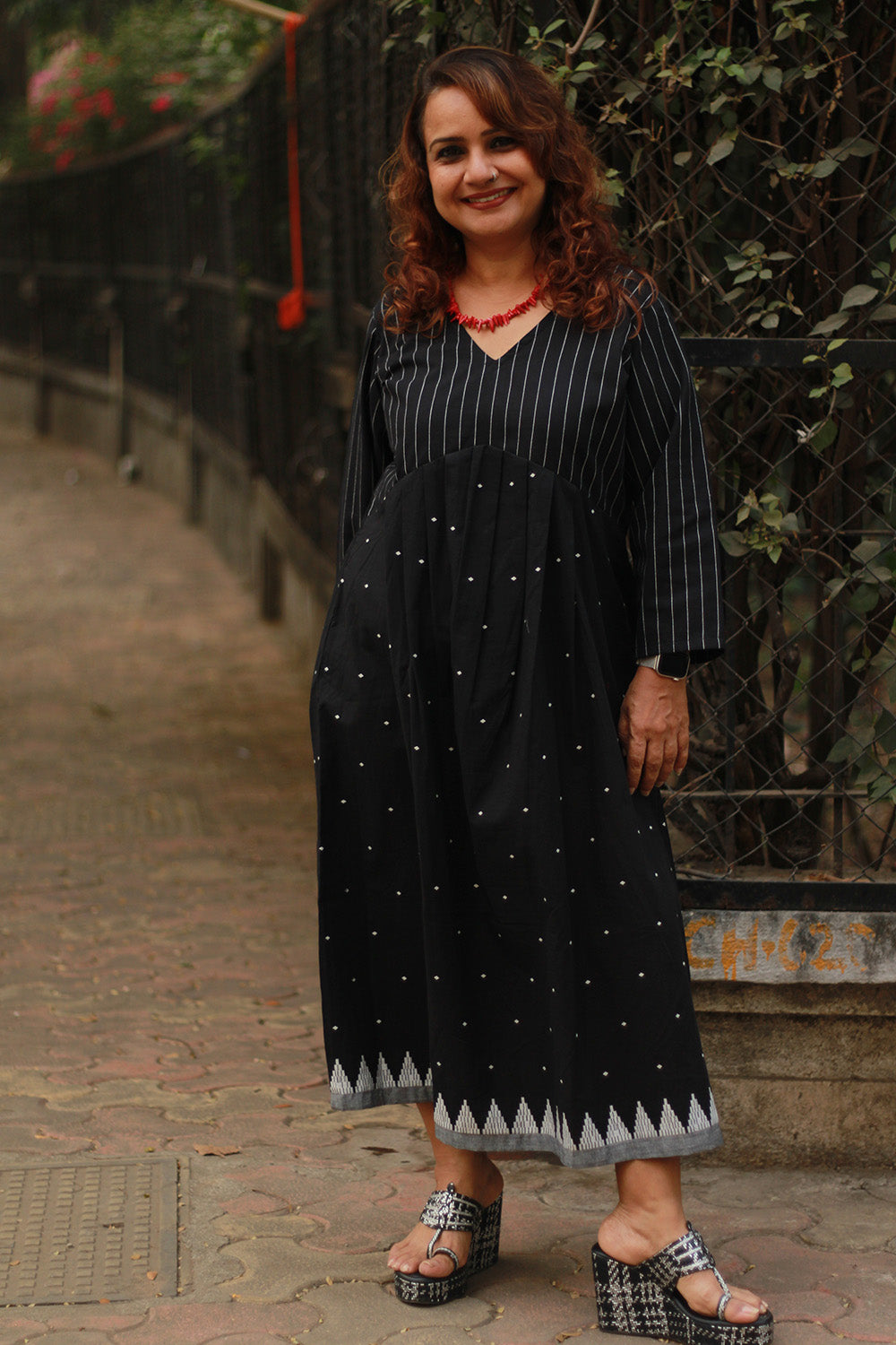 Maya | Long Dress | Noir Cotton