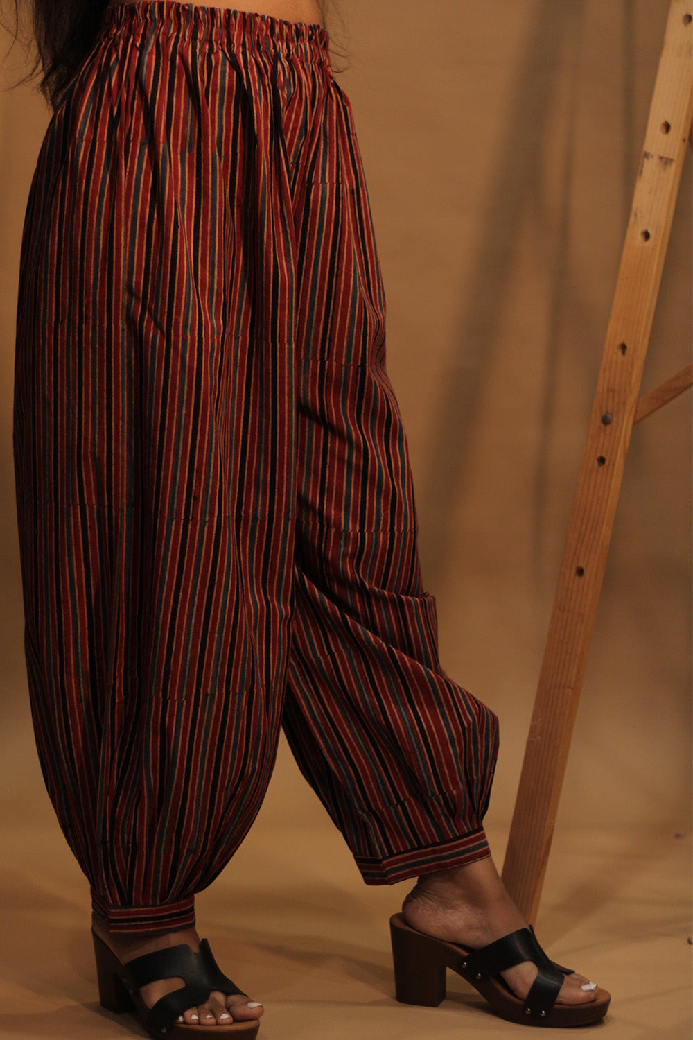 Suhaira | Harem Pants | Red Stripes Ajrakh
