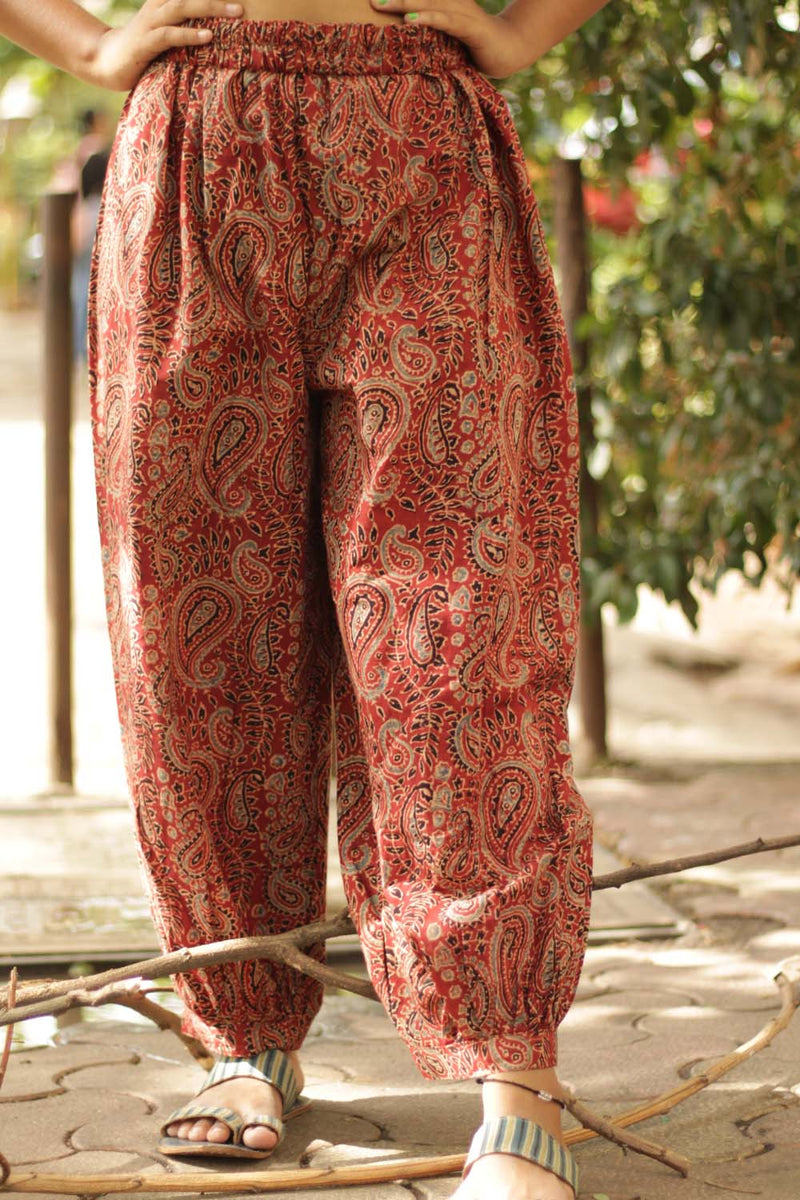 Harem Pants in Ajrakh Madder Kairi