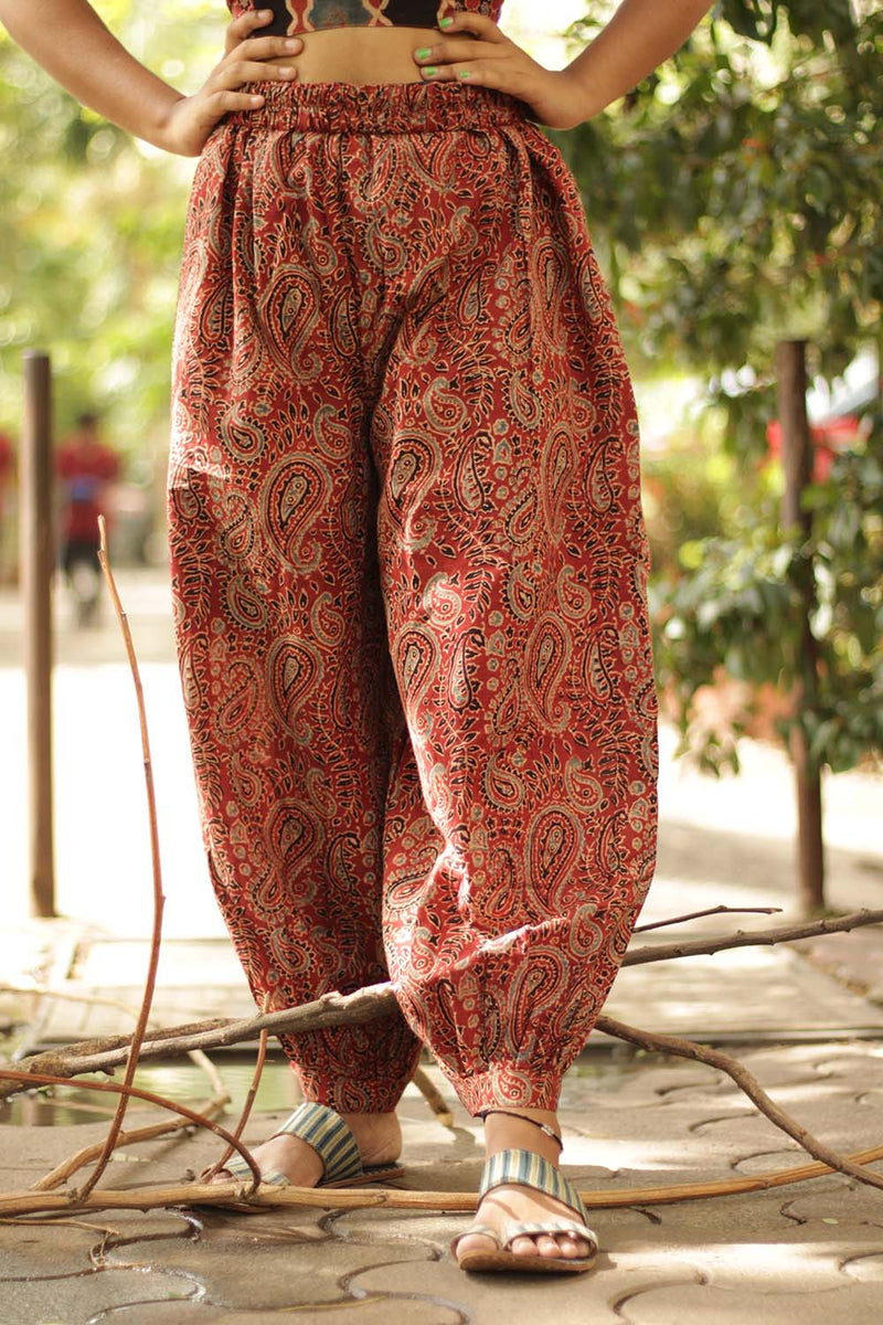 Harem Pants in Ajrakh Madder Kairi