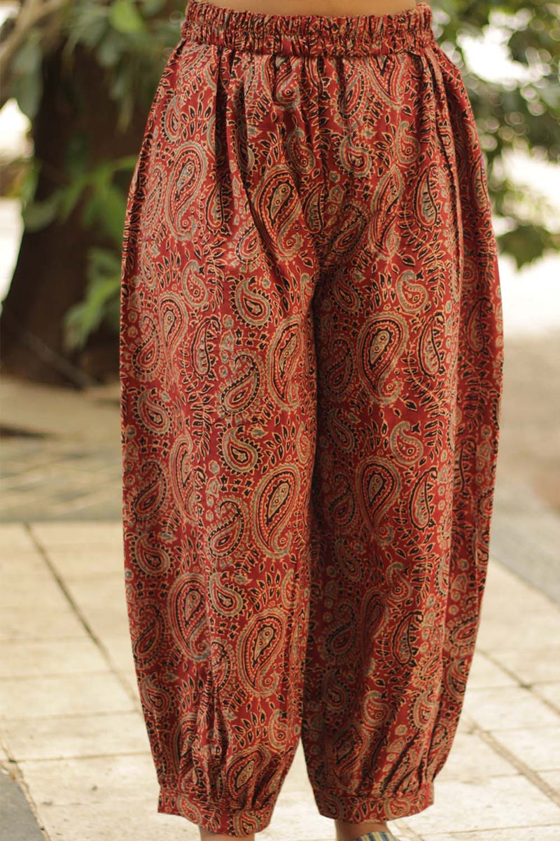 Harem Pants in Ajrakh Madder Kairi