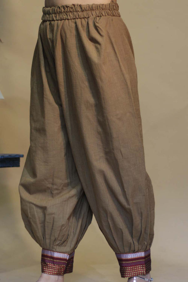 Ratnavali | Harem Pants | Tan Brown with Chocolate Khunn