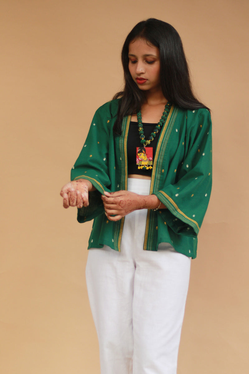 Raahat | Summer Jacket | South Cotton | Green