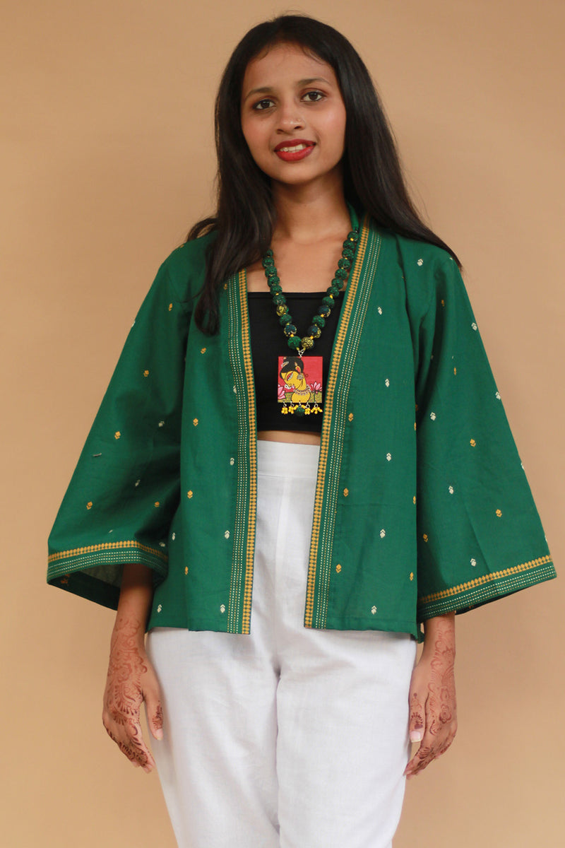 Raahat | Summer Jacket | South Cotton | Green
