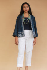 Raahat | Summer Jacket | Jamdani | Deep Blue