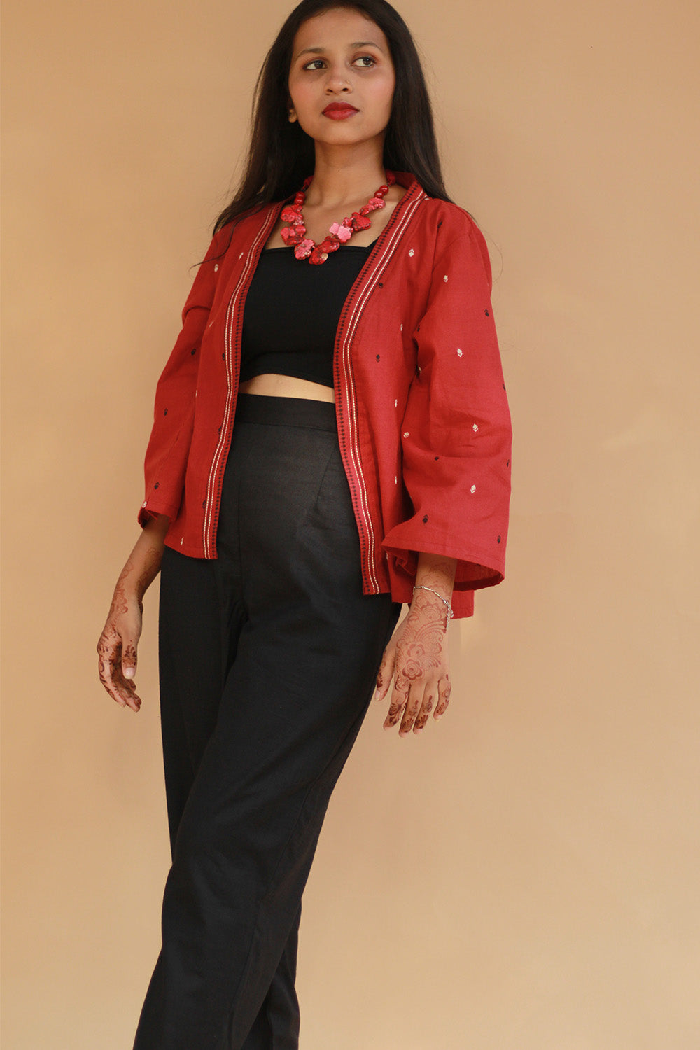 Raahat | Light Jacket | South Cotton | Cherry
