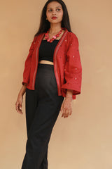 Raahat | Summer Jacket | South Cotton | Cherry