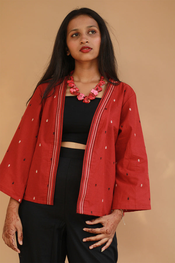 Raahat | Summer Jacket | South Cotton | Cherry