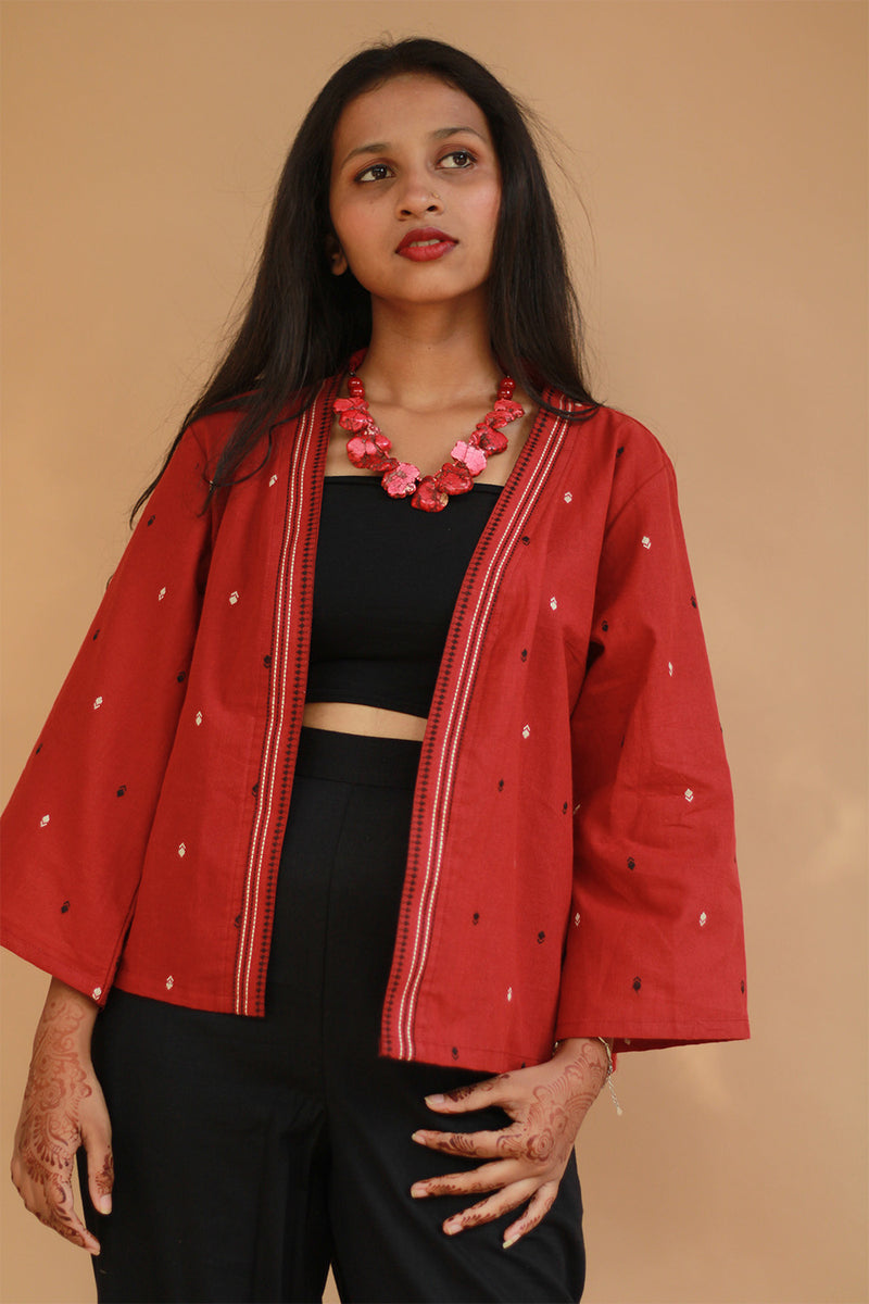 Raahat | Summer Jacket | South Cotton | Cherry