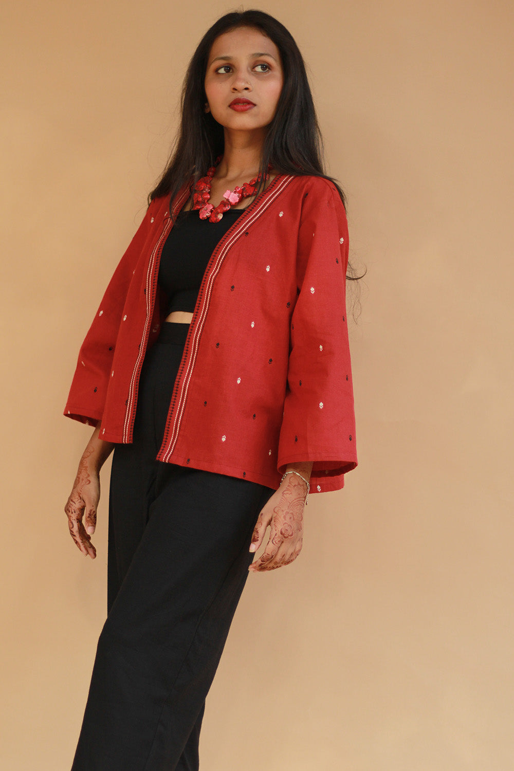 Raahat | Light Jacket | South Cotton | Cherry