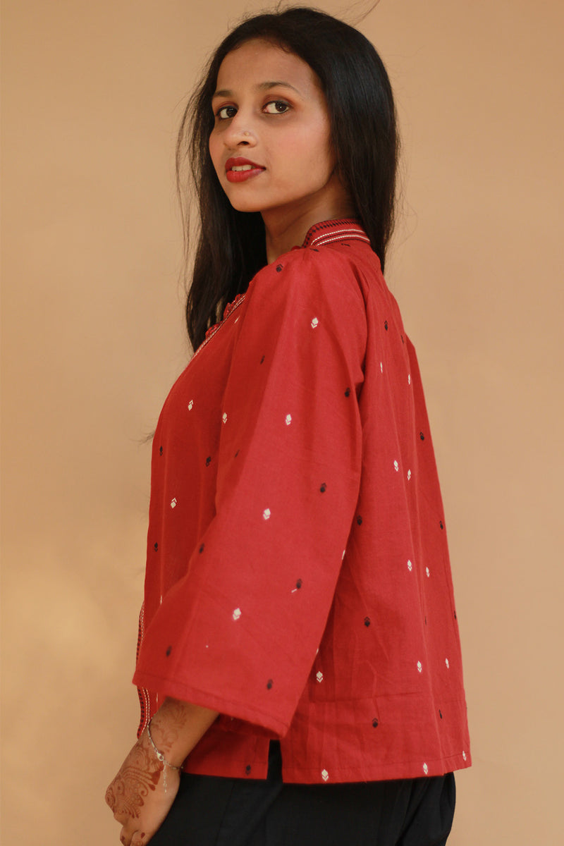 Raahat | Summer Jacket | South Cotton | Cherry