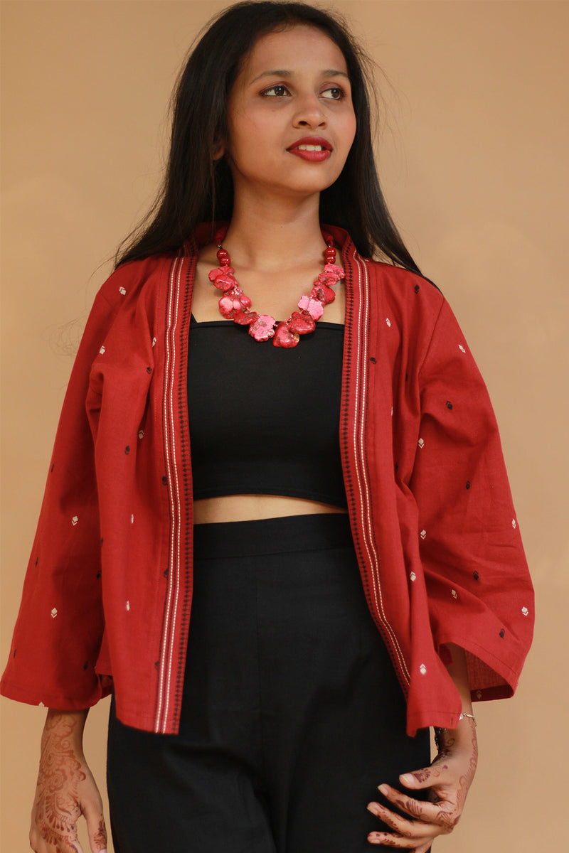 Raahat | Summer Jacket | South Cotton | Cherry